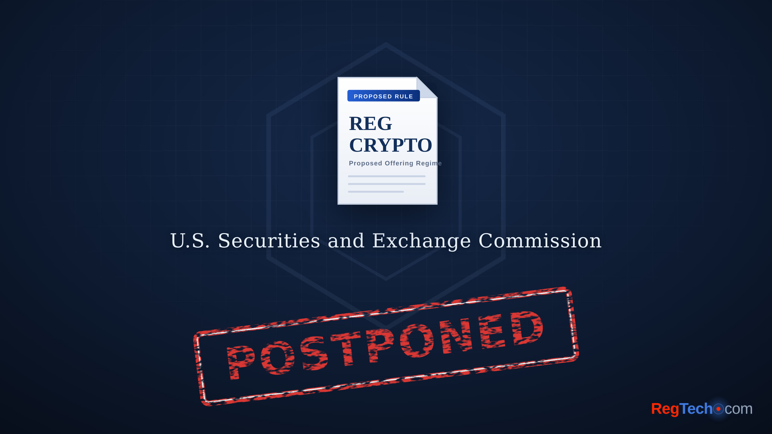 SEC shelves its planned move on a Crypto offering regime, no new date set